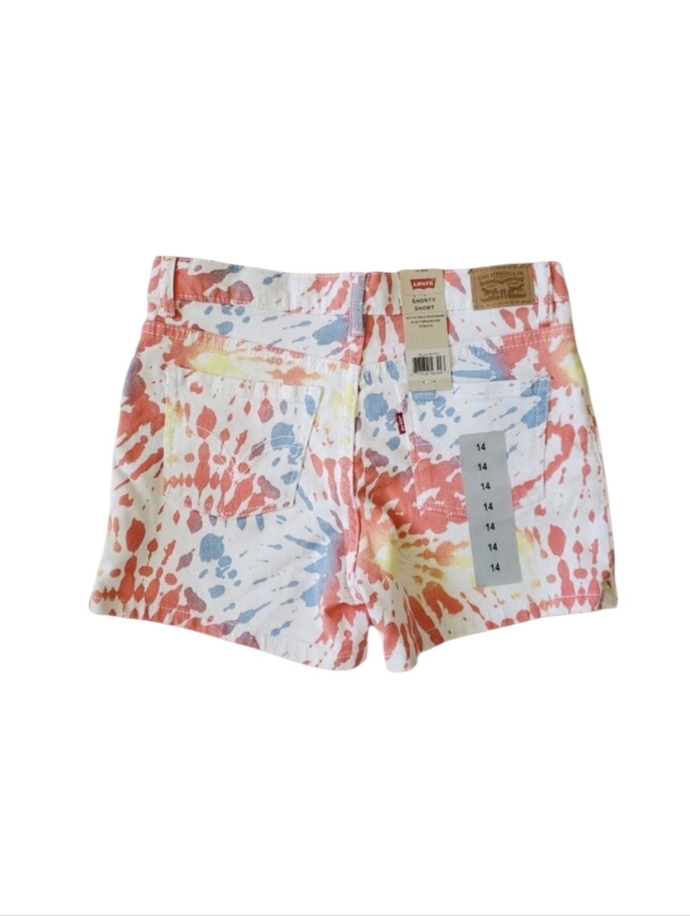 𝅺levi's‎ | NWT Girls Shorty Short Tie-dye Size 14 Stretchy Adjustable